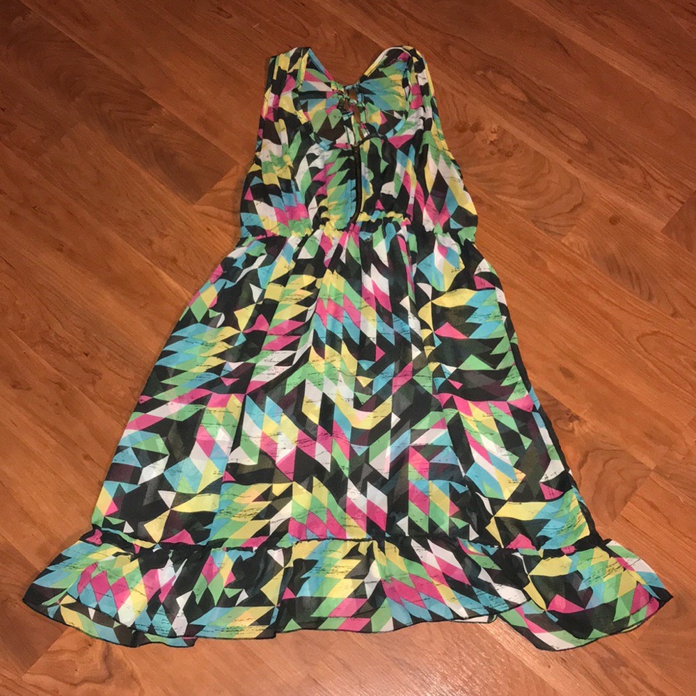 Sheer neon graphic dress